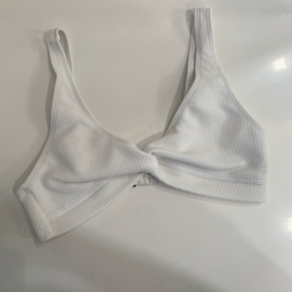 Textured Twist Bikini Top, Zaful - White M